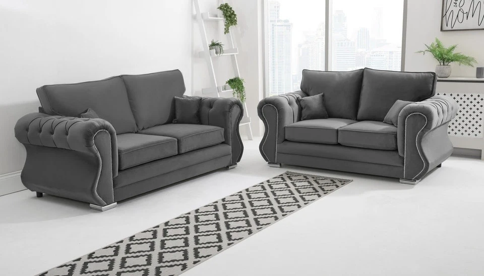 Luxury Raven Sofa Corner Sofa Suite Set Footstool Coffee Table 3 2 Seater Sofa