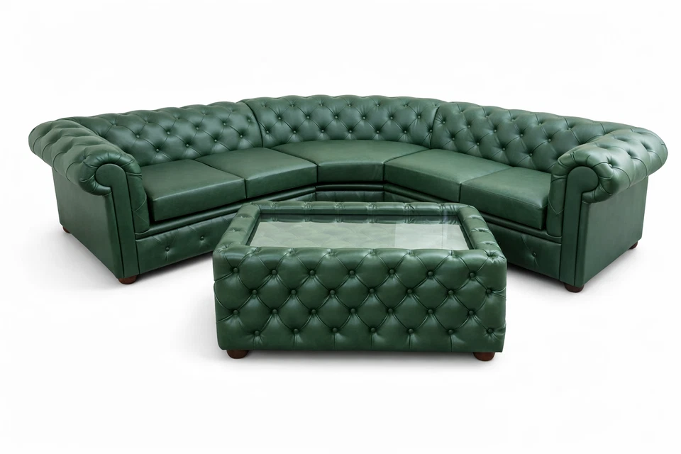 Chesterfield Corner Sofa Bonded Leather